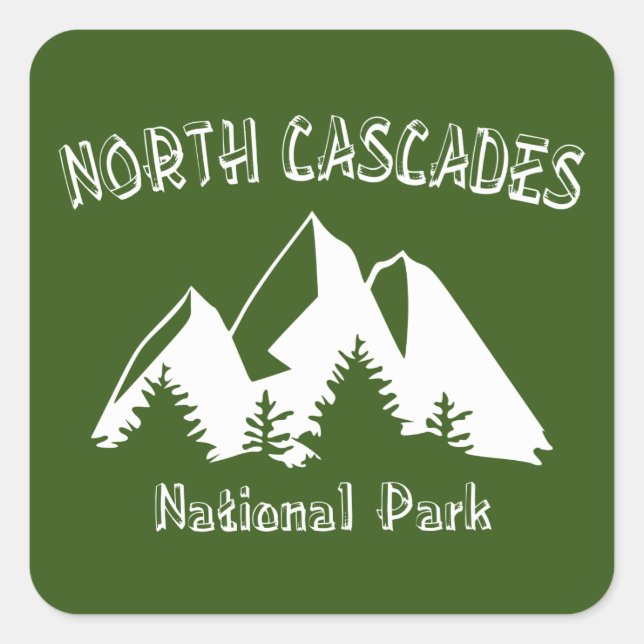 Pegatina Cuadrada Parque nacional Cascades del Norte (Anverso)