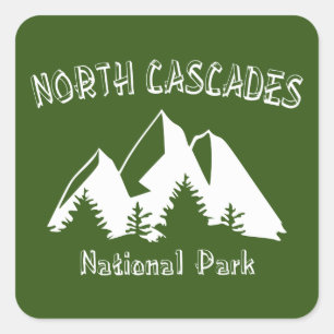 Pegatina Cuadrada Parque nacional Cascades del Norte