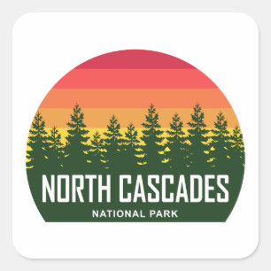 Pegatina Cuadrada Parque nacional Cascades del Norte