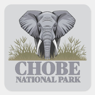 Pegatina Cuadrada Parque nacional Chobe Botswana