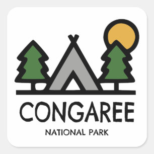 Pegatina Cuadrada Parque nacional Congaree