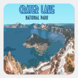 Pegatina Cuadrada Parque nacional Crater Lake