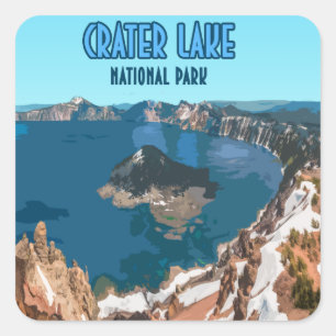 Pegatina Cuadrada Parque nacional Crater Lake