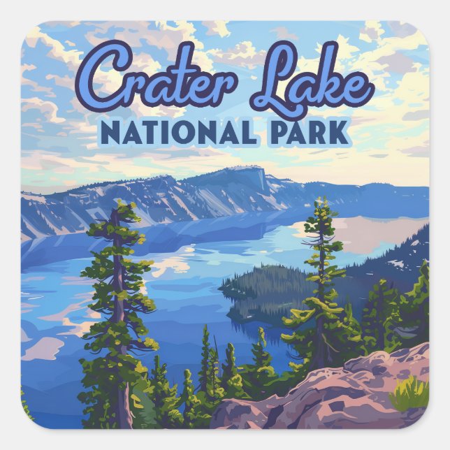 Pegatina Cuadrada Parque nacional Crater Lake (Anverso)