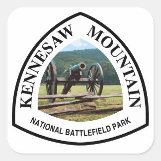 Pegatina Cuadrada Parque nacional de batalla de las montañas Kennesa