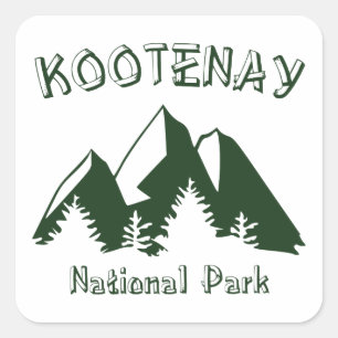 Pegatina Cuadrada Parque nacional de Kootenay
