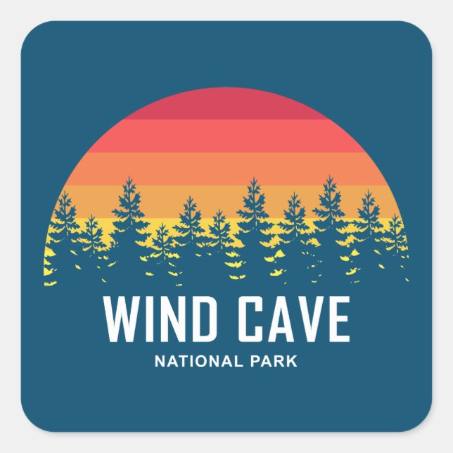 Pegatina Cuadrada Parque nacional de la Cueva del Viento (Anverso)