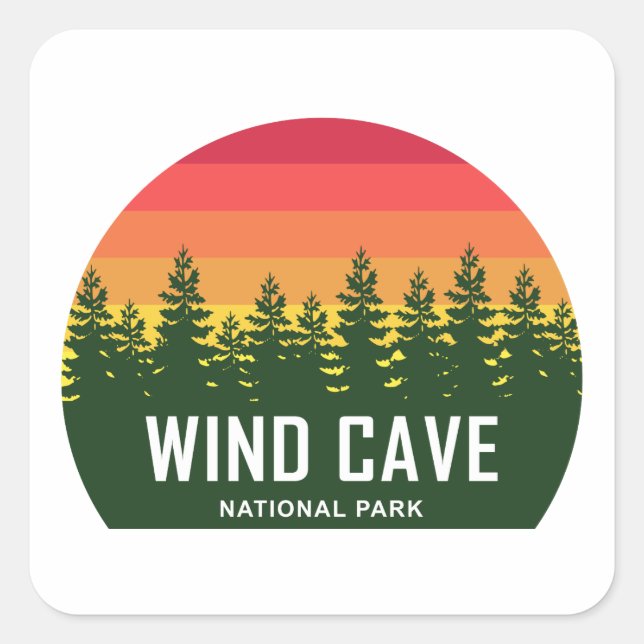 Pegatina Cuadrada Parque nacional de la Cueva del Viento (Anverso)