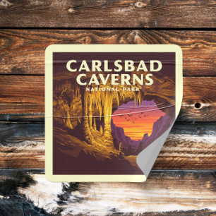 Pegatina Cuadrada Parque nacional de las Cavernas de Carlsbad