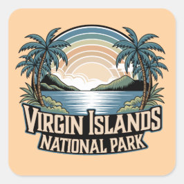 Pegatina Cuadrada Parque nacional de las Islas Vírgenes