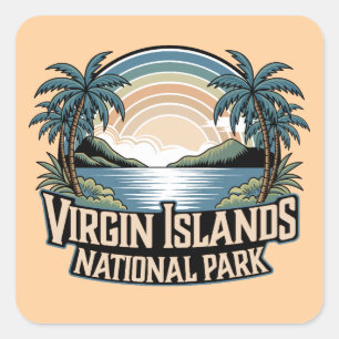 Pegatina Cuadrada Parque nacional de las Islas Vírgenes