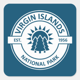 Pegatina Cuadrada Parque nacional de las Islas Vírgenes Árboles sola