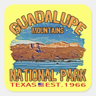 Pegatina Cuadrada Parque nacional de las Montañas Guadalupe