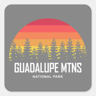 Pegatina Cuadrada Parque nacional de las Montañas Guadalupe