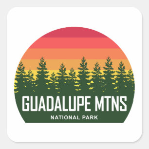 Pegatina Cuadrada Parque nacional de las Montañas Guadalupe