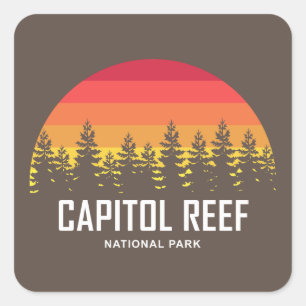 Pegatina Cuadrada Parque nacional de los arrecifes del Capitolio