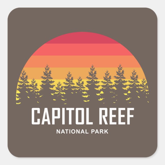 Pegatina Cuadrada Parque nacional de los arrecifes del Capitolio (Anverso)