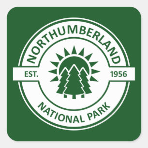 Pegatina Cuadrada Parque nacional de Northumberland Árboles solares