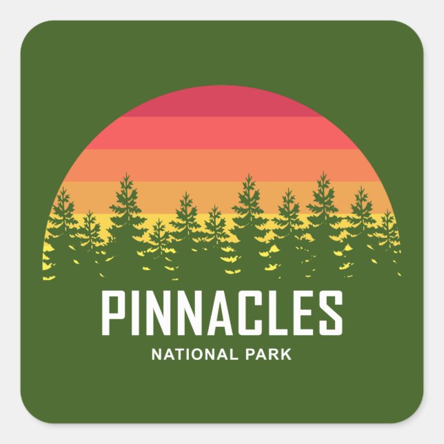 Pegatina Cuadrada Parque nacional de Pinnacles (Anverso)