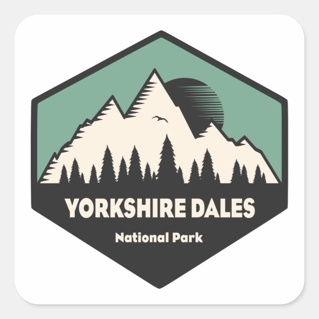 Pegatina Cuadrada Parque nacional de Yorkshire Dales (Anverso)
