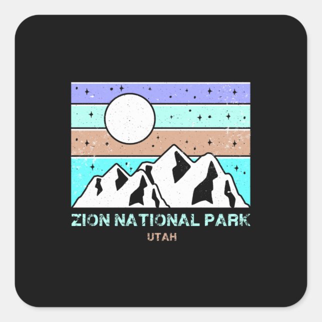 Pegatina Cuadrada Parque nacional de Zion (Anverso)