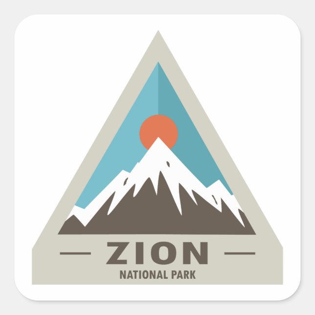 Pegatina Cuadrada Parque nacional de Zion (Anverso)