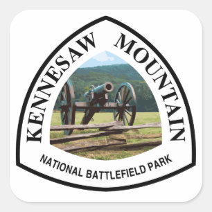 Pegatina Cuadrada Parque nacional del campo de batalla de la montañ