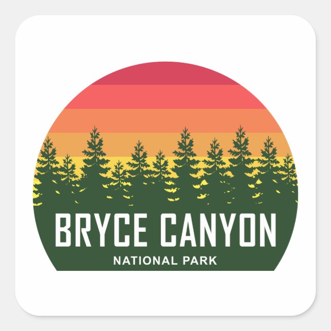 Pegatina Cuadrada Parque nacional del Cañón de Bryce (Anverso)