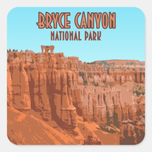 Pegatina Cuadrada Parque nacional del Cañón de Bryce