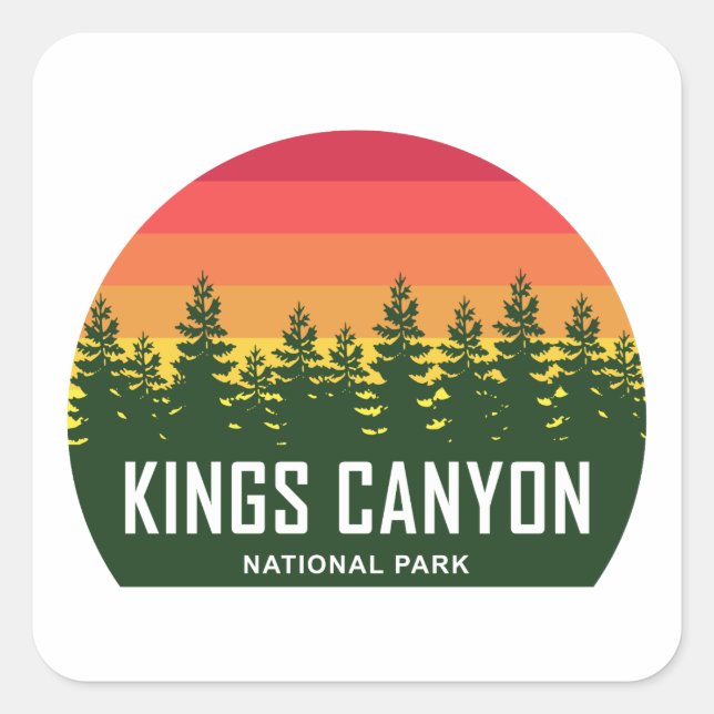 Pegatina Cuadrada Parque nacional del Cañón Kings (Anverso)