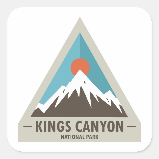 Pegatina Cuadrada Parque nacional del Cañón Kings (Anverso)
