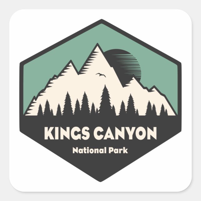 Pegatina Cuadrada Parque nacional del Cañón Kings (Anverso)
