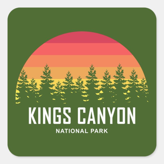 Pegatina Cuadrada Parque nacional del Cañón Kings (Anverso)