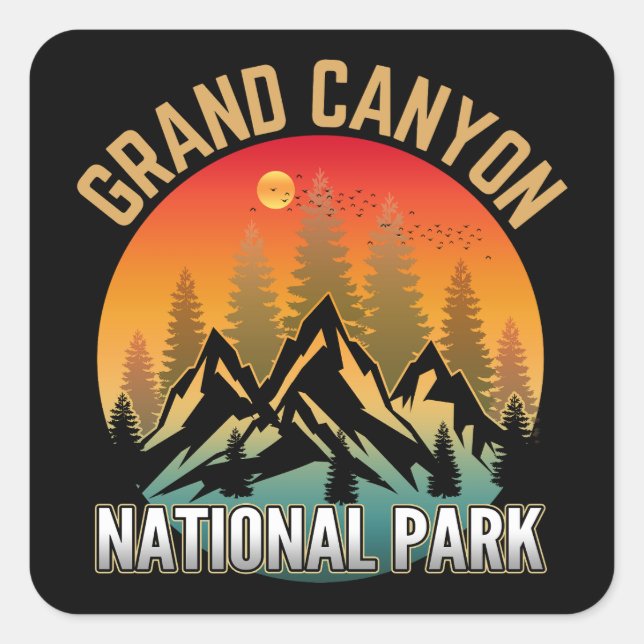 Pegatina Cuadrada Parque nacional del Gran Cañón (Anverso)