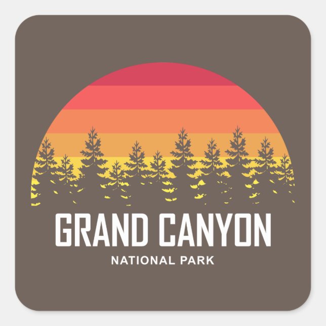 Pegatina Cuadrada Parque nacional del Gran Cañón (Anverso)