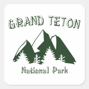 Pegatina Cuadrada Parque nacional del Gran Tetón