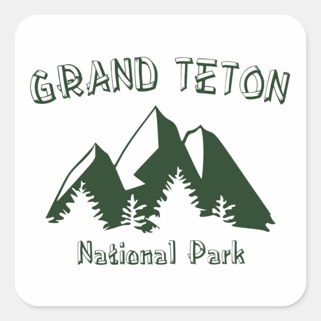 Pegatina Cuadrada Parque nacional del Gran Tetón (Anverso)
