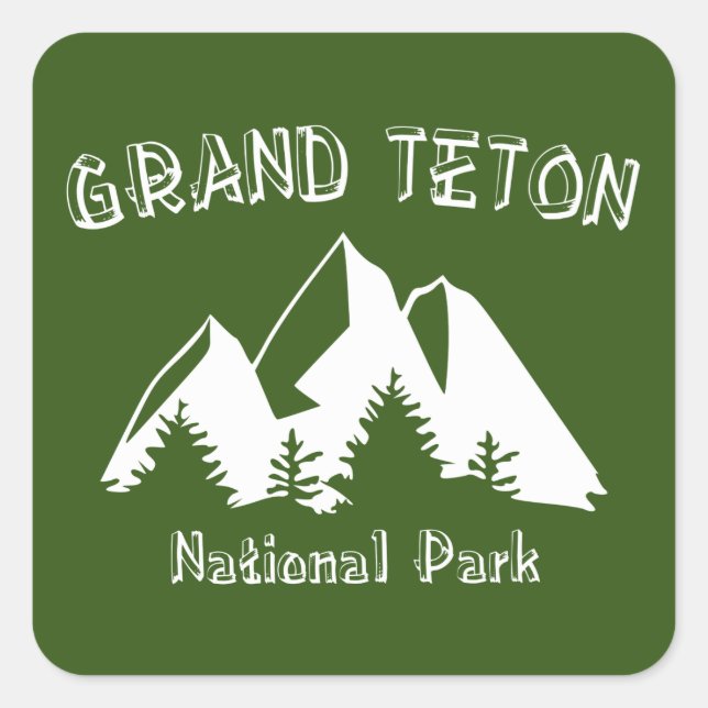 Pegatina Cuadrada Parque nacional del Gran Tetón (Anverso)