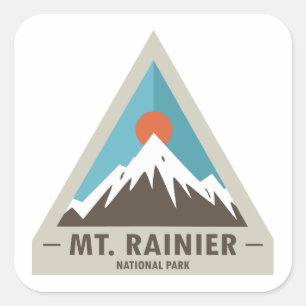 Pegatina Cuadrada Parque nacional del Monte Rainier
