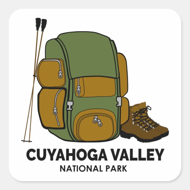 Pegatina Cuadrada Parque nacional del Valle de Cuyahoga (Anverso)