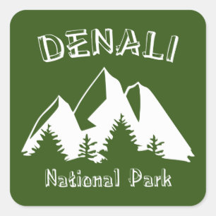 Pegatina Cuadrada Parque Nacional Denali