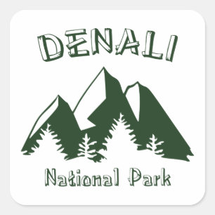 Pegatina Cuadrada Parque nacional Denali