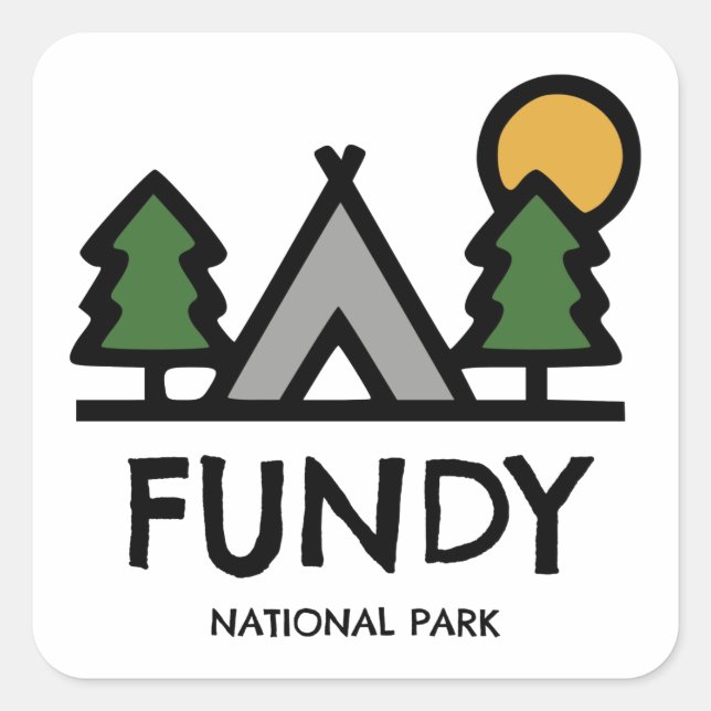Pegatina Cuadrada Parque nacional Fundy (Anverso)