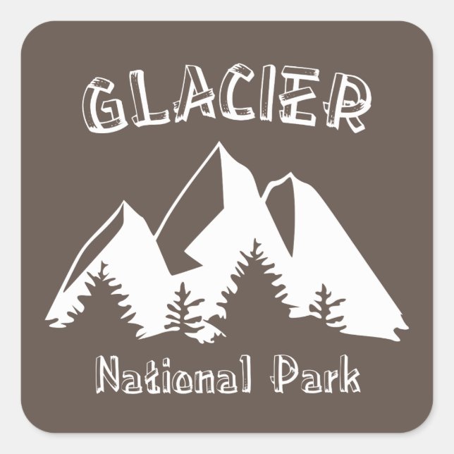Pegatina Cuadrada Parque nacional Glaciar (Anverso)