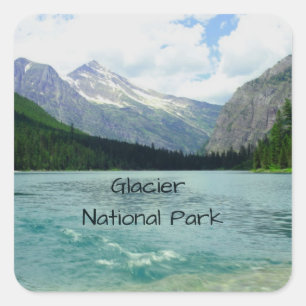 Pegatina Cuadrada Parque nacional Glaciar Montana