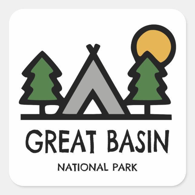 Pegatina Cuadrada Parque nacional Gran Cuenca (Anverso)