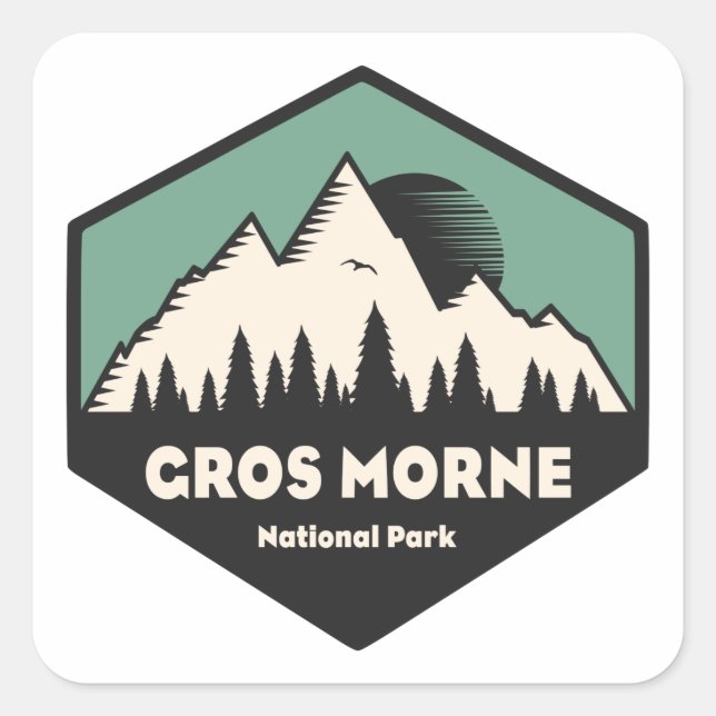 Pegatina Cuadrada Parque nacional Gros Morne (Anverso)