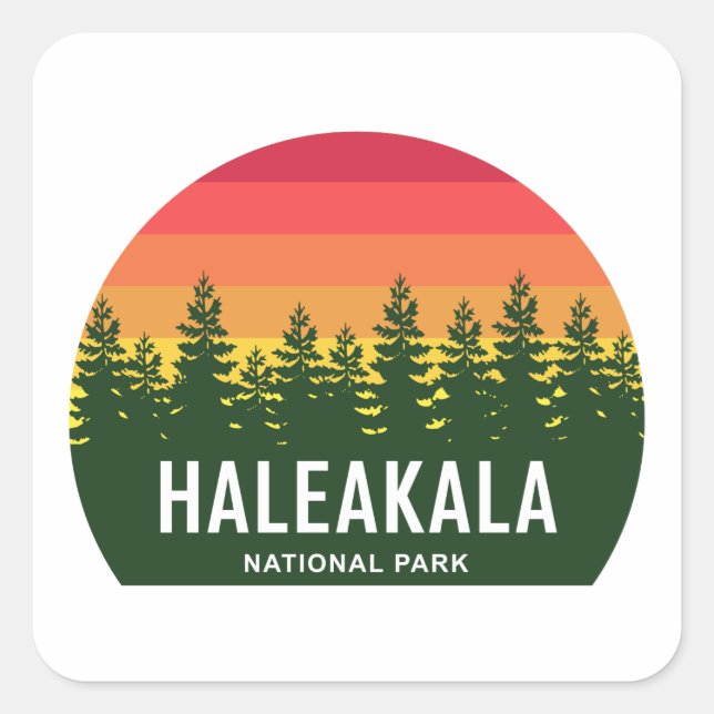 Pegatina Cuadrada Parque nacional Haleakala (Anverso)
