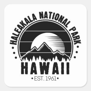 Pegatina Cuadrada Parque nacional Haleakala Hawaii USA