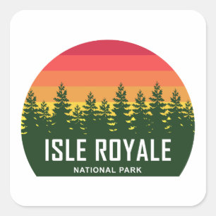 Pegatina Cuadrada Parque nacional Isle Royale
